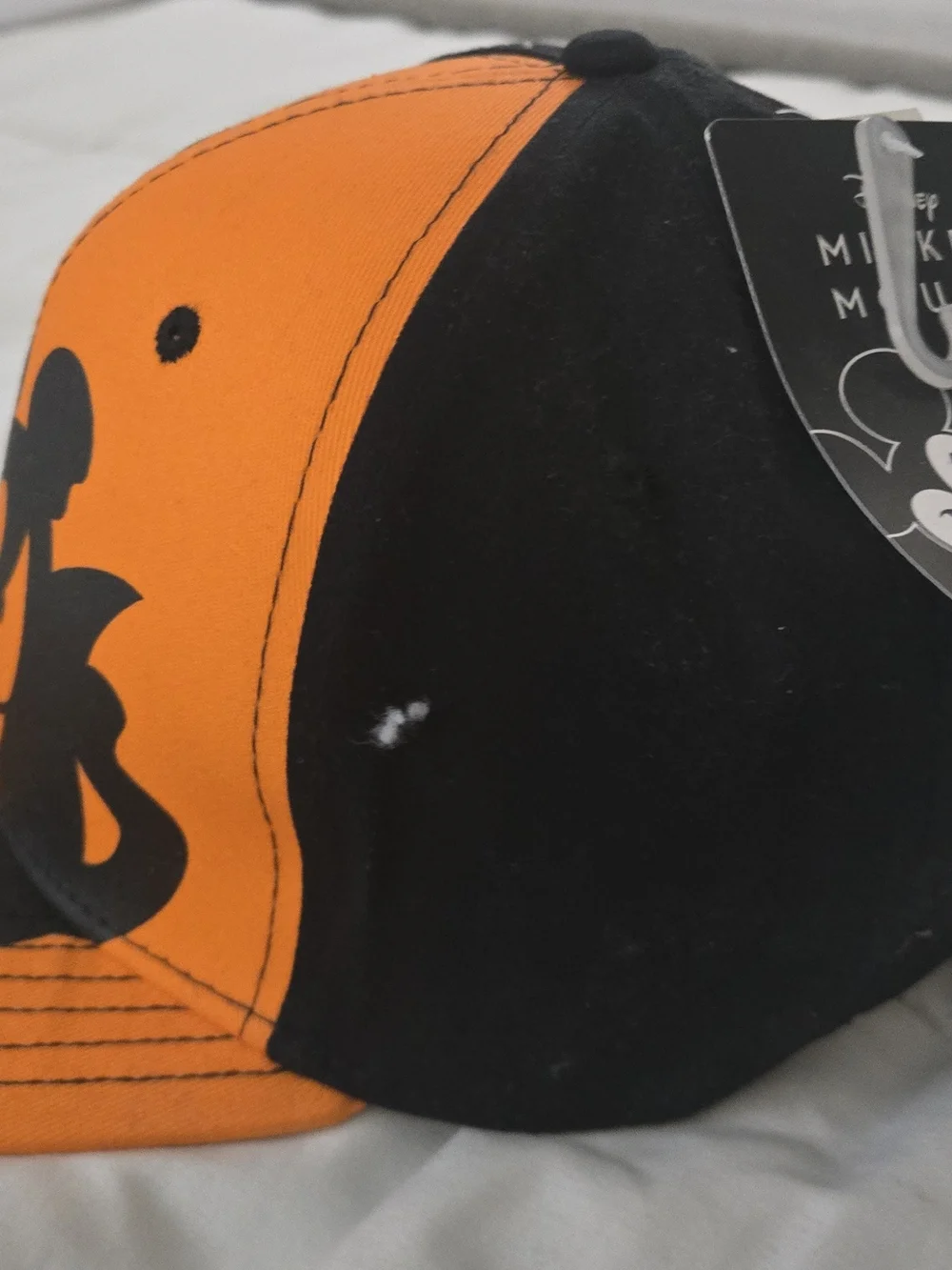 Collectible Disney Black and Orange HALLOWEEN Mickey Mouse Graphic Tag Hat